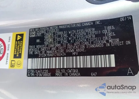 2015 Lexus Rx 350 из США, поврежденный, VIN 2T2ZK1BA6FC160424